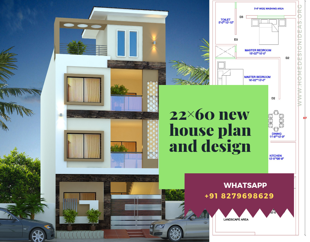 22×60 house plan and design